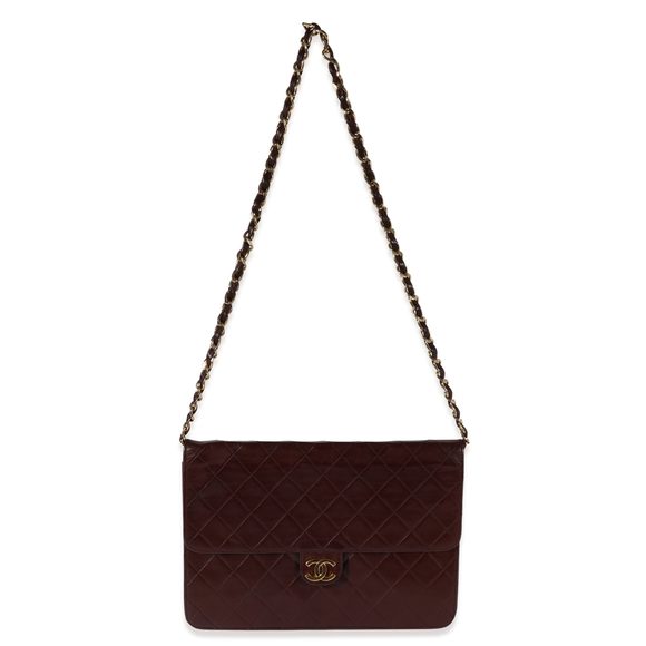 Chanel Vintage Burgundy Quilted Lambskin Single Flap Bag - Picture 8 of 8